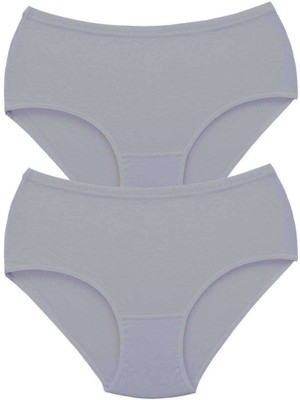 Çamaşır Kenti 2 Adet Tutku Kadın Yüksek Bel Bato Kalın Lastik Külot Gri