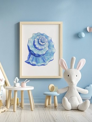 Fuart.Co Mavi Salyangoz Dijital Baskı Poster (Çerçevesiz)Sea World Poster Serisi Sefu