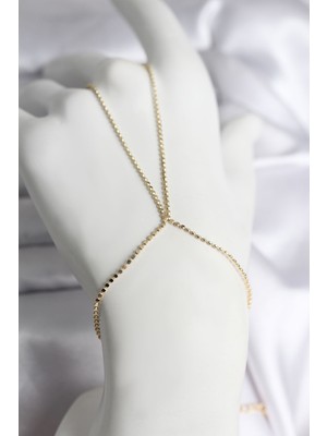 Zemira Home 316L Çelik Gold Renk Ezme Zincir Model Kadın Şahmeran