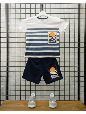 Yazlık Pamuk Kumaş Erkek Çocuk Şort Takım
