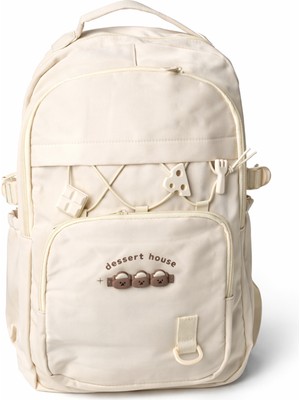  Ecrou Ekru 2 Bölmeli  Cepli Okul Sırt Çantası