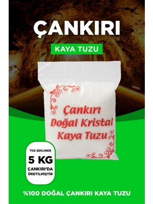 Taş Değirmende Öğütülmüş Çankırı Doğal Kristal Kaya Sofra Tuzu 5 kg