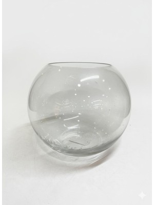 Gfsmore Şeffaf Cam Top Vazo  (21X24 Cm)