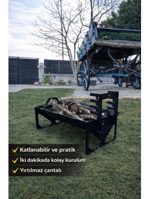 Enerjivar Katlanır Mangal Katlanır Pratik Mangal Yırtılmaz Çanta Hediyeli