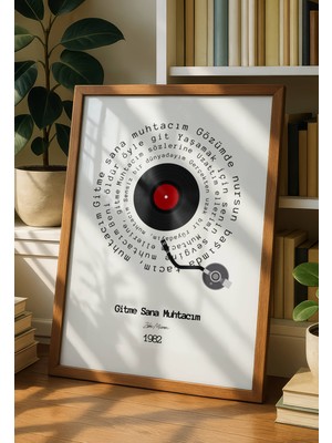 Fuart.Co Zeki Müren Gitme Sana Muhtacım Şarkı Sözleri Dijital Baskı Poster (Çerçevesiz) Tsfu