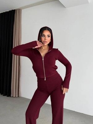 Cemo Kapüşonlu Fermuarsız Ikili Takım