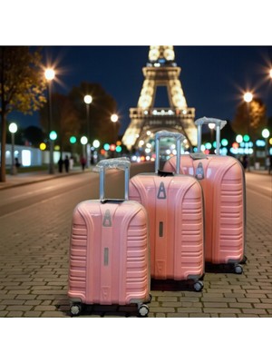Kapella Accord Kırılmaz Pp Valiz Pudra Pembe 3'lü Set