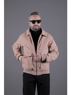 Ohepmoda Torba Cepli Ribanalı Erkek Kaşe Kaban Mont