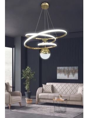 G-Light Eylül Tek Toplu 3 mt Modern LED Sarkıt Avize – Salon & Oturma Odası – 3 Işık Modu – Ayarlanabilir