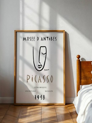 Fuart.Co Picasso Siyah Hatlar Picasso Sanatı Poster Dijital Baskı Poster (Çerçevesiz) Psfu