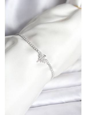 Zemira Home Anka Kuşu Model Zirkon Taşlı Gümüş Renk Pirinç Su Yolu Kadın Bileklik