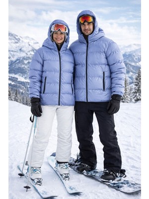 Pantoloncu Ali Unisex Şişme Mont Kapüşonlu Kayak Montu Su Geçirmez Kışlık