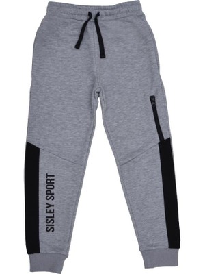 Sisley SIS-B1043  Erkek Çocuk Eşofman Altı Gri Melanj