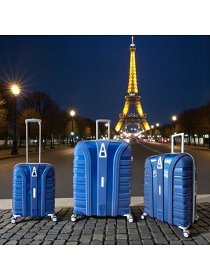 Kapella Accord Kırılmaz Pp Valiz Lacivert 3'lü Set