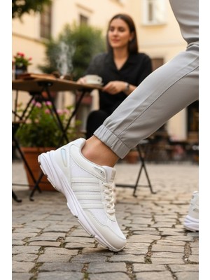 Enoch Erkek Spor ve Yürüyüş Ayakkabısı Tam Ortopedik Tabanlı Fileli ve Şeritli Rahat Model