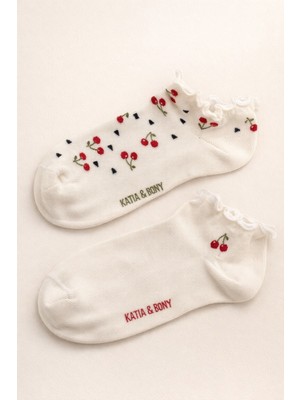 Kadın 2'li Kirazlı Step Çorap