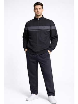 Pantoloncu Ali 3 Iplik Şardonlu Fermuarlı Eşofman Takımı