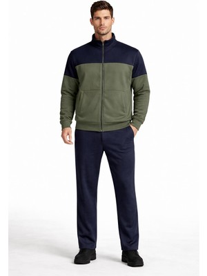 Pantoloncu Ali 3 Iplik Şardonlu Fermuarlı Eşofman Takımı