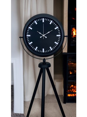 Pazarcan Siyah Lüks Sade Tripod Ayaklı Saat
