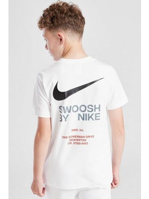 Nike Sportswear Graphic Cotton Kids Tee White Baskılı Unisex Çocuk Tişört Beyaz