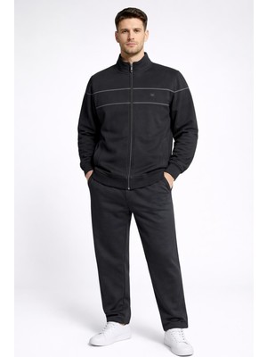 Pantoloncu Ali 3 Iplik Şardonlu Fermuarlı Eşofman Takımı