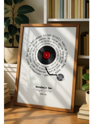 Fuart.Co Neşet Ertaş Neredesin Sen Şarkı Sözleri Dijital Baskı Poster (Çerçevesiz) Tsfu