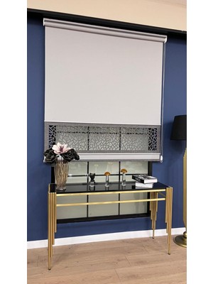 Volper Mekanik LZR130 Yeni Çift Renk Lazer Kesim Stor Perde Gri Renk (Gri Çıtalı)