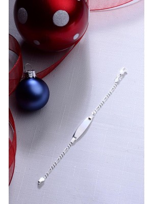 925 Ayar Gümüş Ince Zincir Erkek Kız Çocuk Bebek Künyesi