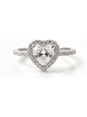 Zeta Jewel 925 Ayar Gümüş Kalpli Yüzük-Sevgiliye Hediye.Işıklı Özel Kutulu