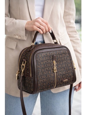 Just Polo Kadın Kahverengi Ayarlanabilir Askılı El ve Omuz Çantası -2057