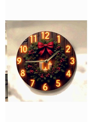 AA Shop Renkli Baskı Desenli Sayılı Hediyelik Ahşap Sessiz Tablo Duvar Saati 656