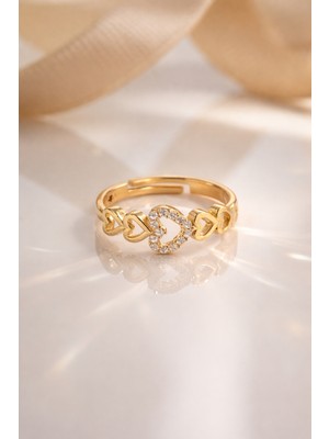 925 Ayar Rose  Gold Kaplama  Zirkon  Taşlı  Alttan Ayarlamalı  Kapli  Gümüş  Yüzük