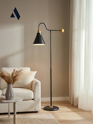 Alldesco Ardine Ayarlanabilir Siyah Lambader | Gold Detaylı Metal Gövde – Modern ve Fonksiyonel Tasarım