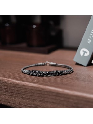 Canka Örgü Motifli Kazaz Gümüş Bileklik