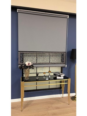 Volper Mekanik LZR130 Yeni Çift Renk Lazer Kesim Stor Antrasit Renk (Siyah Çıtalı)