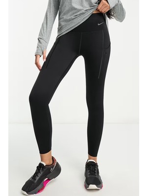 Nike Trainng Go Dri Fit Infinalock 7/8 Leggings 6 Cepli Toparlayıcı Reflektörlü Antrenman Taytı Siyah