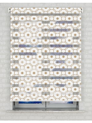 BRIGHTCOVER Geometrik Baskılı Zebra Perde - Gece Gündüz Kullanıma Uygundur - Yatak Odası Perdesi | Kokusuz Mürekkeple Basılmış  Zebra Perdeler ile Sende Tarzını Yansıt! | 1 Dakikada Pratik Montaj