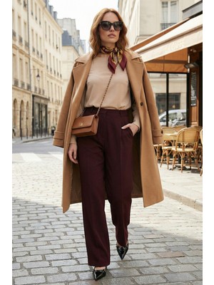 Lela Regular Fit Yüksek Bel Düz Paça Pantolon Bayan Pantolon 6923873