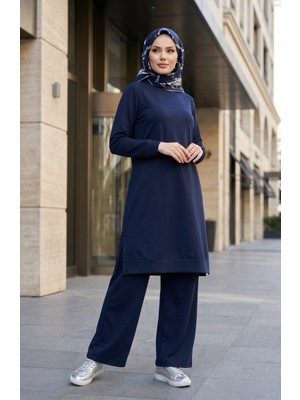 Yırtmaç Detaylı Eşofman Takım 3083-02 Lacivert