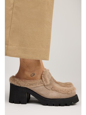 Manijero Hanni Kadın Hakiki Deri Sabo Kürklü Vizon Terlik