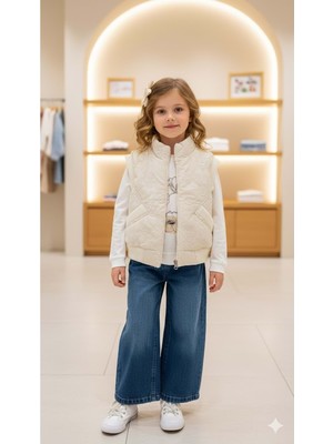 Gültekin Bebe Miss Elitte Çiçek Baskılı Yelekli 3 Lü Takım 6-9 YAŞ-1004953 - Krem