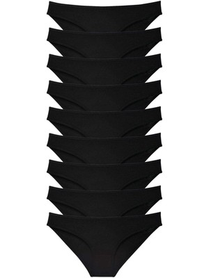 Çamaşır Kenti 9 Adet Süper Eko Set Likralı Kadın Slip Külot Siyah