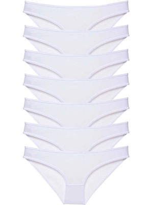 Çamaşır Kenti 7 Adet Süper Eko Set Likralı Kadın Slip Külot Beyaz
