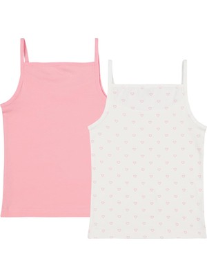 Civil Girls Kalp  2-10 Yaş Kız Çocuk 2'li Atlet - Standart 6-7 Yaş