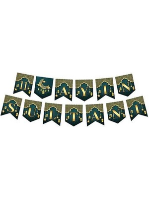 Pandoli 1,90 mt Ramazan Temalı 11 Ayın Sultanı Yazılı Kağıt Banner Asma Süsü