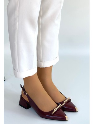 Shoegar Ricy Bordo Rugan Topuklu Ayakkabı