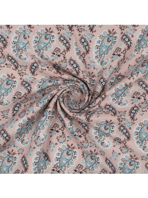 Podyum Baskı Pembe Vintage Desenli Dijital Baskılı Döşemelik Koltuk Kumaşı, Kırlent, Minder Kaplama Kumaşı 100X140 cm