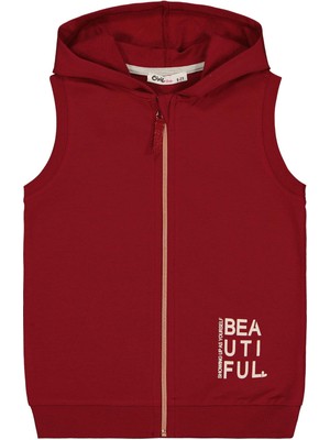 Civil Girls Basic 6-9 Yaş Yelek - Bordo 6-7 Yaş