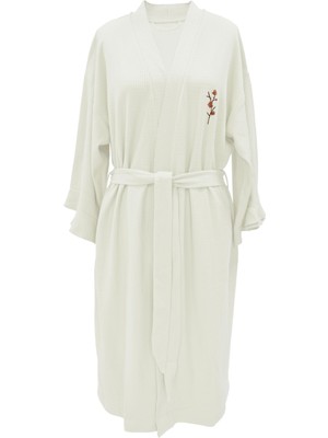 Organickid Aurora Kadın Beyaz Sabahlık