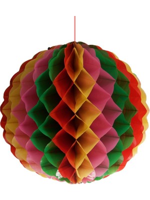 Pandoli Karışık Renk Rainbow Petek Dekor Asma Süs 60 cm 1 Adet Retro Hawai